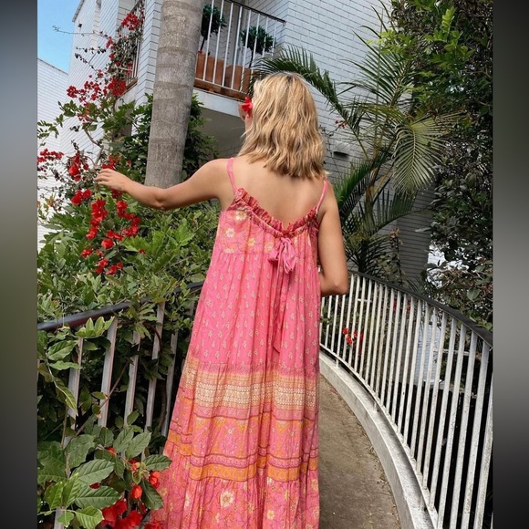 Spell and the Gypsy Collective Utopia Flamingo Strappy Drawstring Dress - Picture 3 of 4